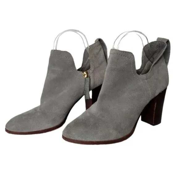 Charlotte Stone Cleo Grey Suede Ankle Booties Size 8