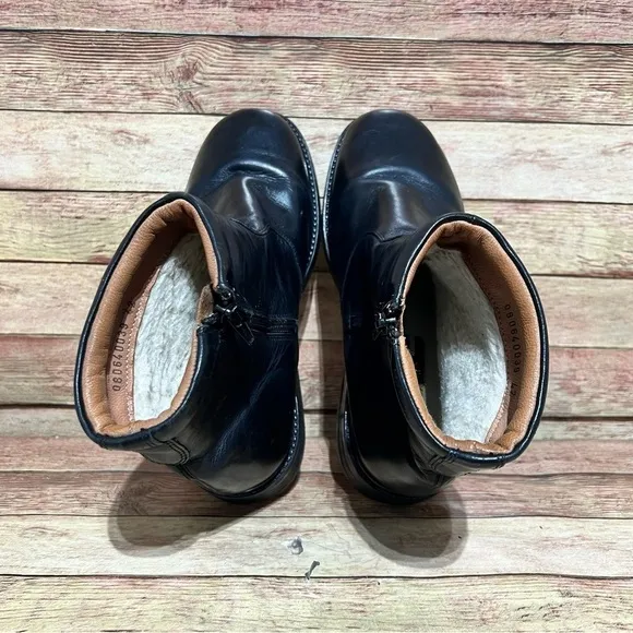 Charly Black Leather Ankle Boots