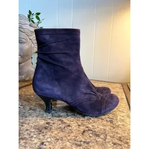 Chie Mihara Buttery Soft Purple Suede Leather Heeled Ankle Boots EU 38 US 8