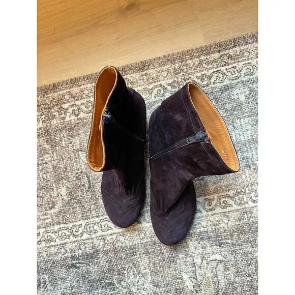 Chie Mihara Buttery Soft Purple Suede Leather Heeled Ankle Boots EU 38 US 8