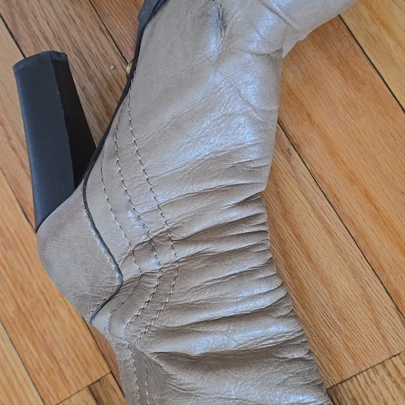 Chloe Gray Leather Knee-High Boots