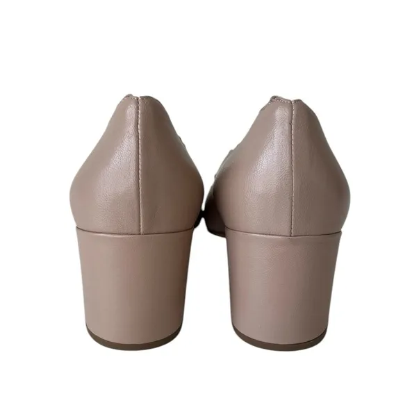 CHLOE Leather Scalloped Lauren Mid-Heel Pumps 38 pink Tea NEW