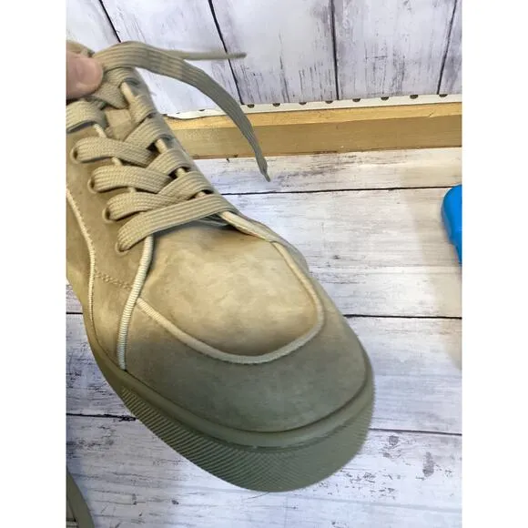 Christian Louboutin Grey Suede Low Top Sneakers Size 46