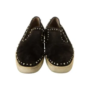 Christian Louboutin Slip Ons Black Suede With Studs Size 42 US About9 For Men
