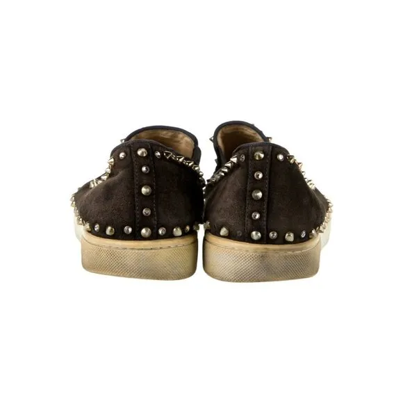 Christian Louboutin Slip Ons Black Suede With Studs Size 42 US About9 For Men