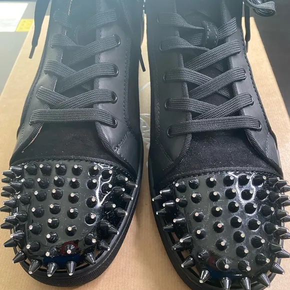 CHRISTIAN LOUBOUTIN Spike Suede High Top Sneaker