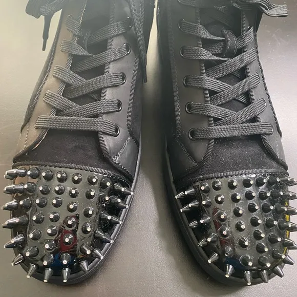 CHRISTIAN LOUBOUTIN Spike Suede High Top Sneaker