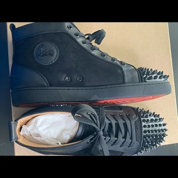CHRISTIAN LOUBOUTIN Spike Suede High Top Sneaker