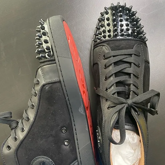 CHRISTIAN LOUBOUTIN Spike Suede High Top Sneaker