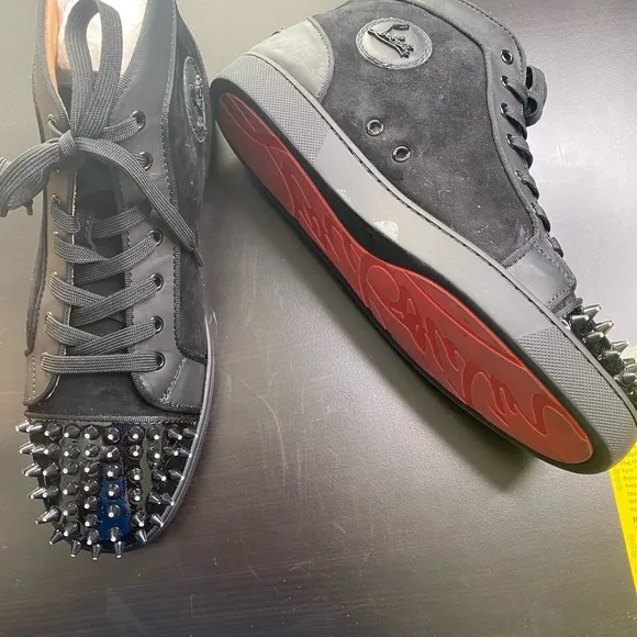CHRISTIAN LOUBOUTIN Spike Suede High Top Sneaker