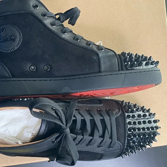 CHRISTIAN LOUBOUTIN Spike Suede High Top Sneaker