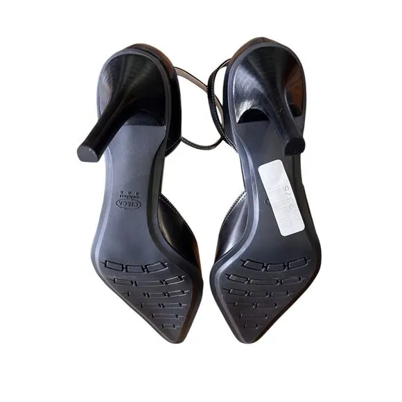 Circa Joan &amp; David Black Calf Mahler W/Ankle Strap Pointed Toe Women’s Sz 10 NWB