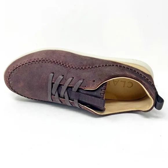 Clae Rialto Umber Waxed Suede Mens Premium Shoes Sneakers
