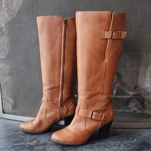 Clarks Brown Leather Heeled Boots Size 8M