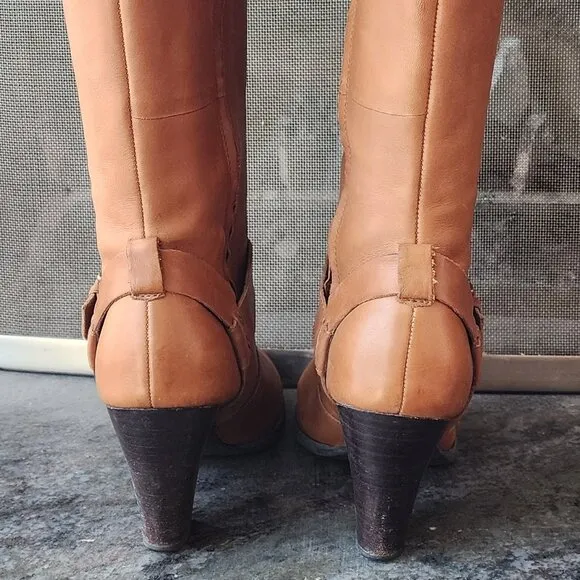 Clarks Brown Leather Heeled Boots Size 8M