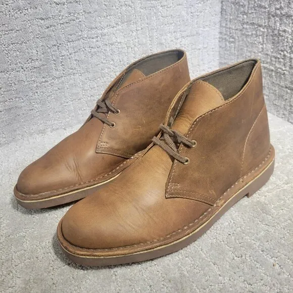 Clarks Bushacre Men's Size 8.5M Brown Leather Nubuck Chukka Boots 260822863085
