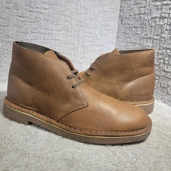 Clarks Bushacre Men's Size 8.5M Brown Leather Nubuck Chukka Boots 260822863085