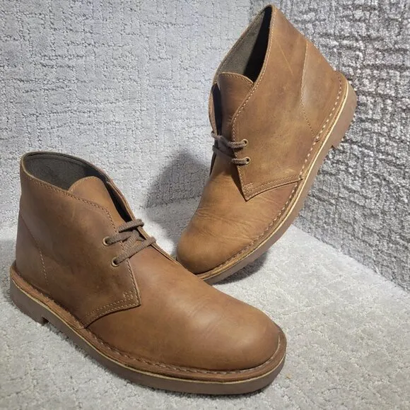 Clarks Bushacre Men's Size 8.5M Brown Leather Nubuck Chukka Boots 260822863085