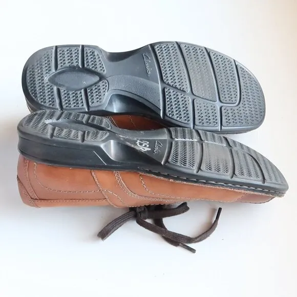 Clarks Caramel Brown Leather Lace-up Men's Shoes Size 9.5