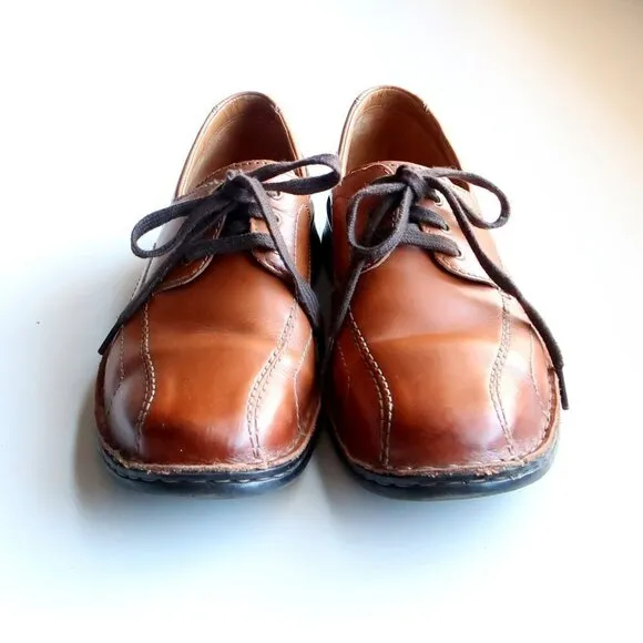 Clarks Caramel Brown Leather Lace-up Men's Shoes Size 9.5