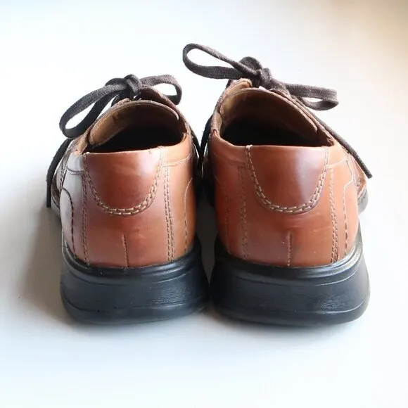 Clarks Caramel Brown Leather Lace-up Men's Shoes Size 9.5