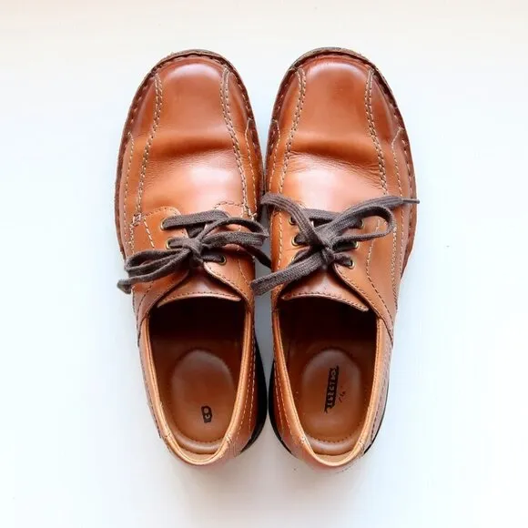Clarks Caramel Brown Leather Lace-up Men's Shoes Size 9.5