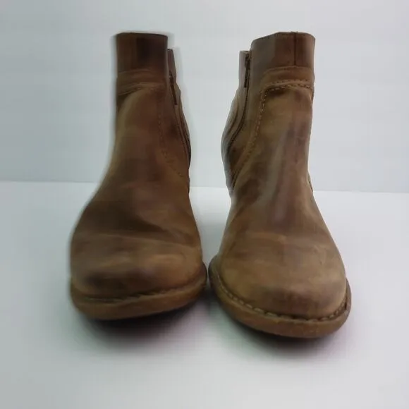 Clarks Carleta Womens Size 8.5 Brown Leather Ankle Booties Boots Shoes