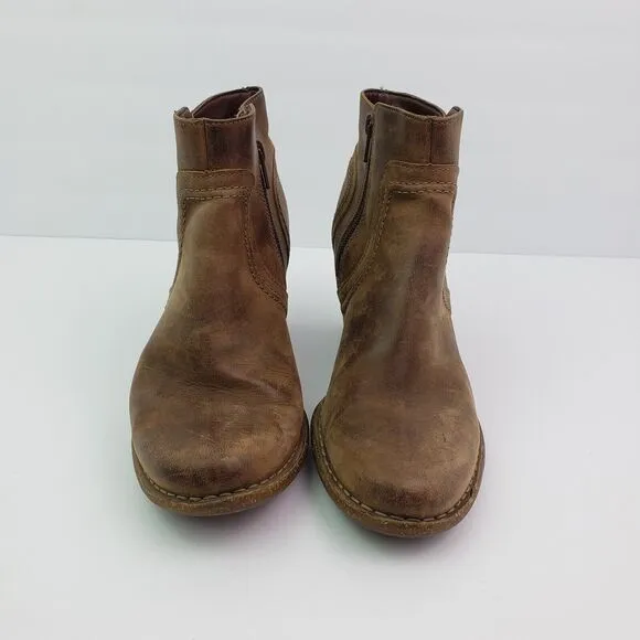 Clarks Carleta Womens Size 8.5 Brown Leather Ankle Booties Boots Shoes