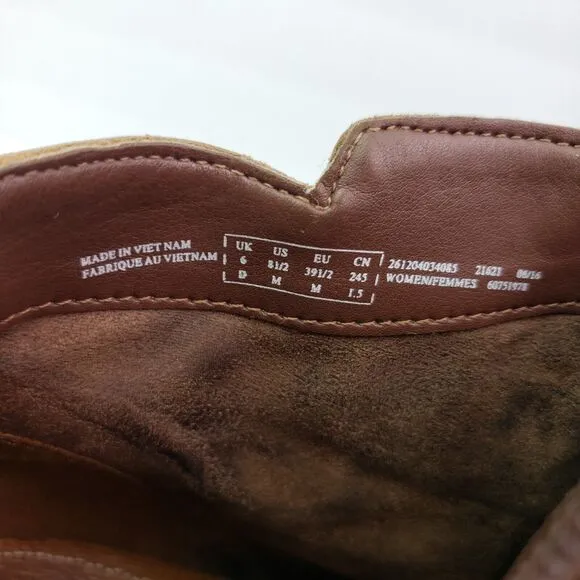 Clarks Carleta Womens Size 8.5 Brown Leather Ankle Booties Boots Shoes