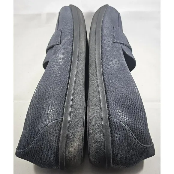 Clarks Cloud steppers Silliman 2.0 Hope Dark Blue, man made penny loafers 10 M