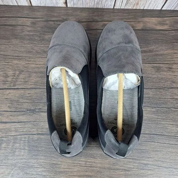 Clarks Cloudsteppers Sillian Paz Gray Slip On Shoes Women's Sz 8 M (VGC) w/Box