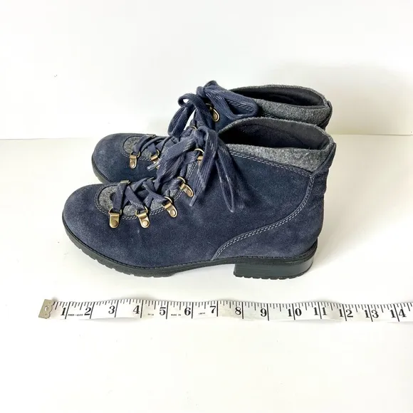 CLARKS COLLECTION Faralyn Soft Cushion Water Resistant Suede Ankle Boots—SZ. 10