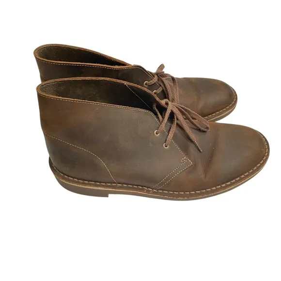Clarks Desert Boot Evo Beeswax Leather size 9 Brown Lace Up Mens Shoe NO INSOLE