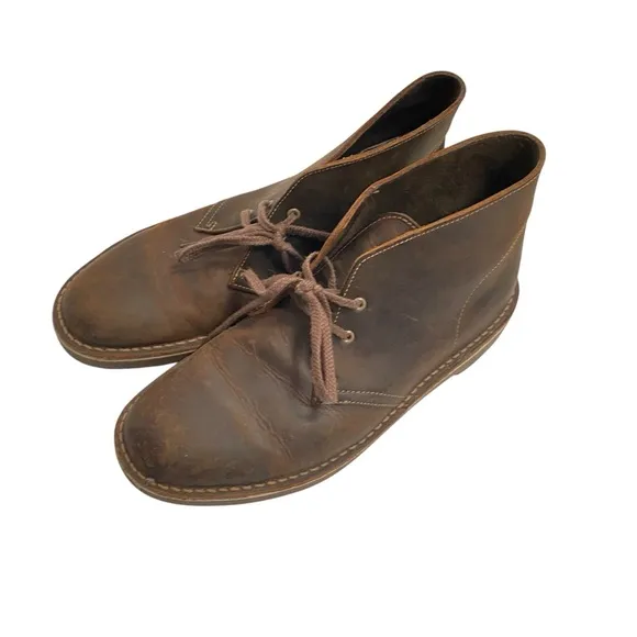 Clarks Desert Boot Evo Beeswax Leather size 9 Brown Lace Up Mens Shoe NO INSOLE