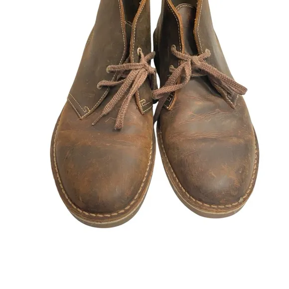 Clarks Desert Boot Evo Beeswax Leather size 9 Brown Lace Up Mens Shoe NO INSOLE