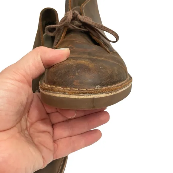 Clarks Desert Boot Evo Beeswax Leather size 9 Brown Lace Up Mens Shoe NO INSOLE