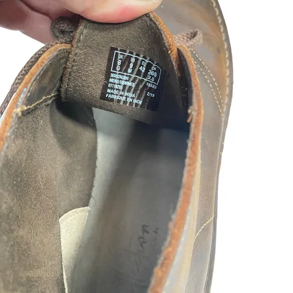 Clarks Desert Boot Evo Beeswax Leather size 9 Brown Lace Up Mens Shoe NO INSOLE