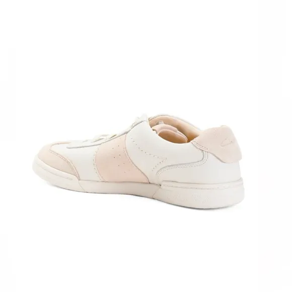 Clark’s Leather Craftmatch Lo Sneakers Pale Peach &amp; White Women’s Size 5.5