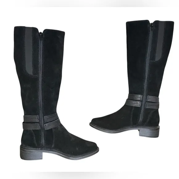 Clarks May Shine Black Knee High Boots Women’s Size 8 M