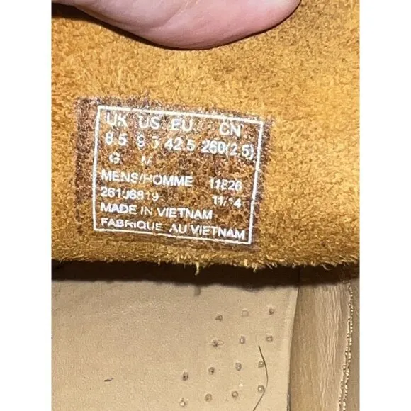 CLARKS Originals Casual Shoes Tan Leather Lace Up Low Wallabees Sz 9.5