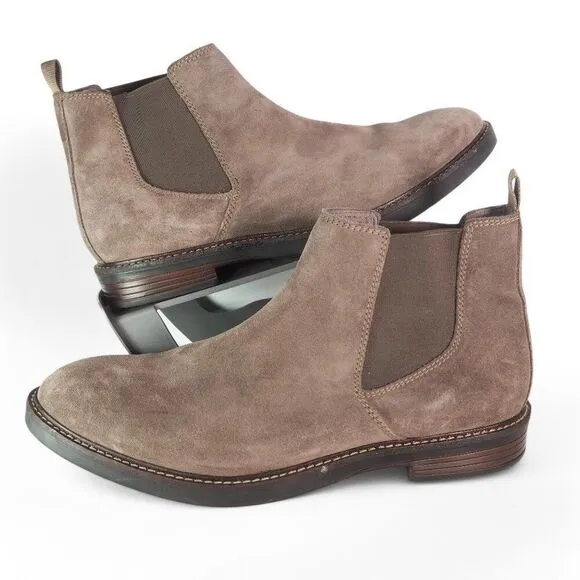 Clarks Paulson Up Suede Pull-on Chelsea Boots Brown Men's 13