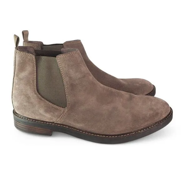 Clarks Paulson Up Suede Pull-on Chelsea Boots Brown Men's 13
