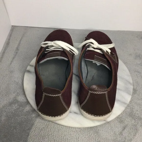 Clarks Weaver 26068077 Mens Burgundy Suede Lace Ups‎ Casual Shoes
