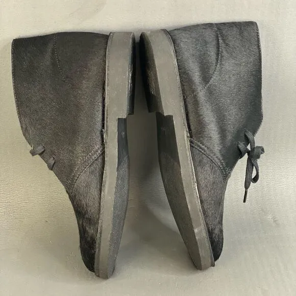 Clarks Womens Desert Genuine Calf Hair black Chukka boot shoes size 10