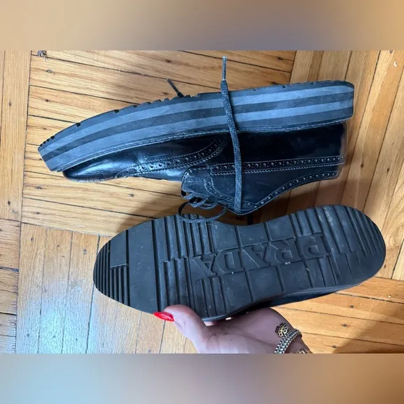 Classic Black Men's Prada platform Dress Shoes