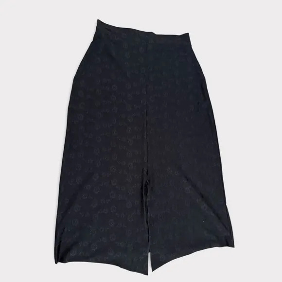 Classic - Black Rose Print Tango Skirt with Overlap Size M