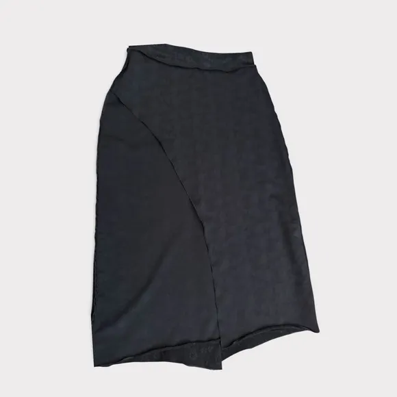 Classic - Black Rose Print Tango Skirt with Overlap Size M