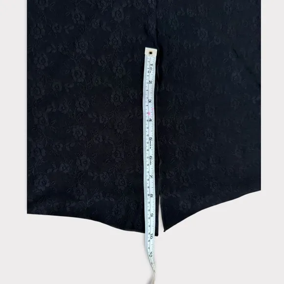 Classic - Black Rose Print Tango Skirt with Overlap Size M