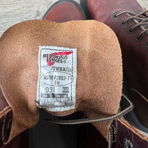 Classic Brown Leather Men's Red Wing Boots