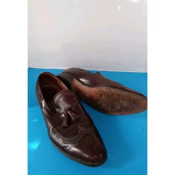 Classic Brown Leather Tassel Loafers Wingtip‎ Dress Shoes
